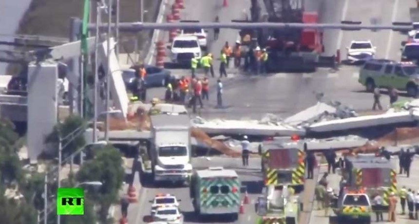 Numerosos heridos y atrapados tras el derrumbe de un puente peatonal en Florida