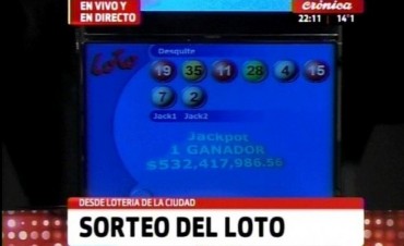 LOTO:un apostador ganó más de 532 millones de pesos