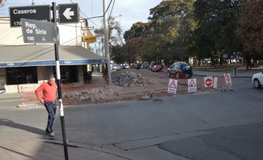 Se extienden las obras sobre calle Caseros