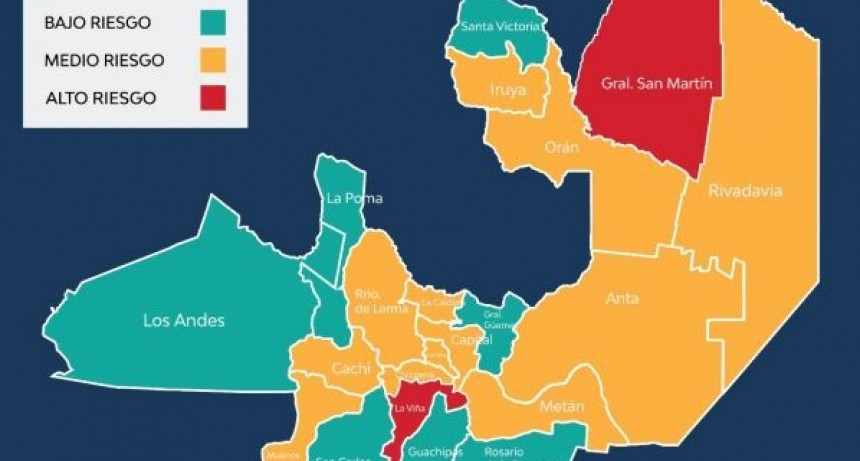 Son 13 los departamentos con riesgo sanitario medio en la provincia